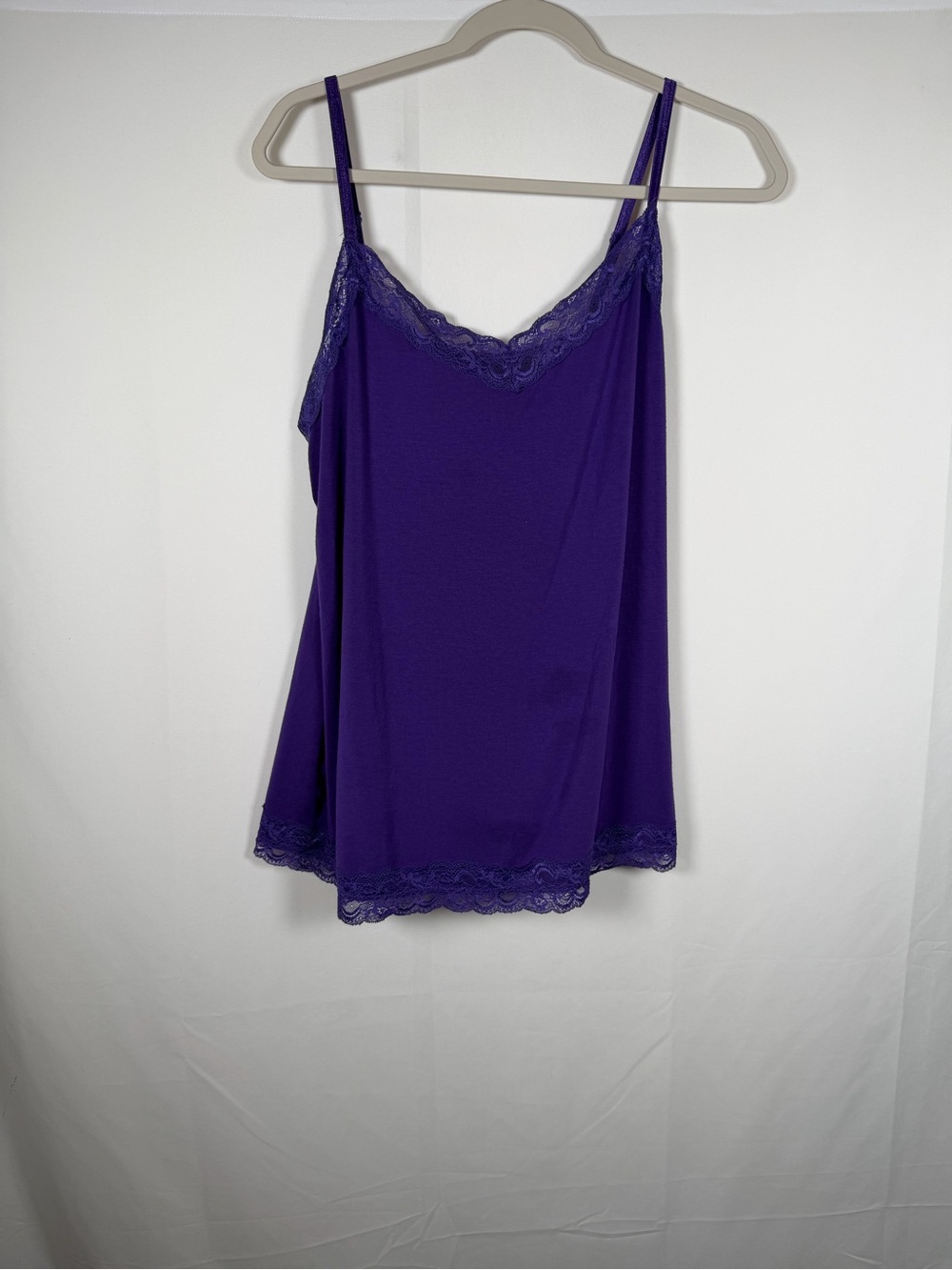 Lane Bryant Y2K Purple Lace Trim Camisole